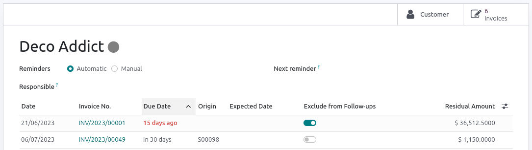 exclude from Follow-up Report