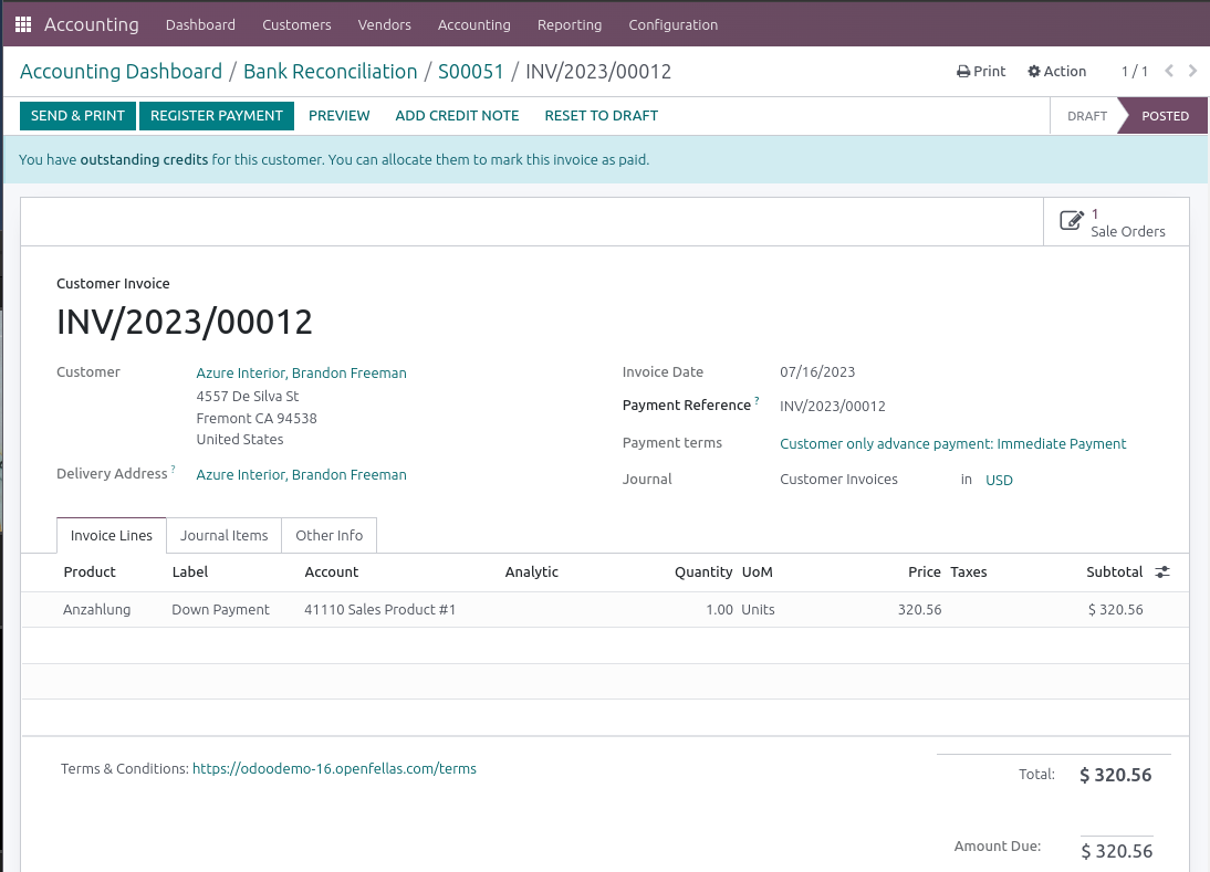 Posted Invoice